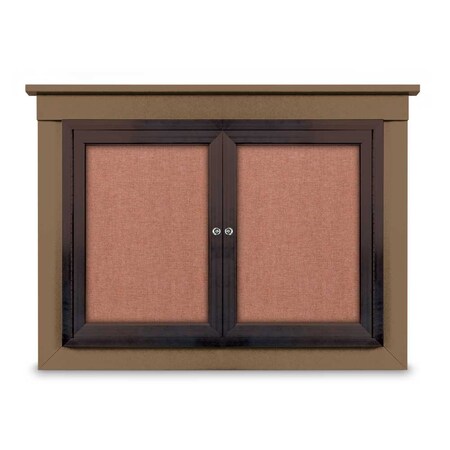 United Visual Products 18"x24" 1-Door Enclosed Letterboard, Header, Green Felt/Lt Oak UV2620HD-LTOAK-GREEN